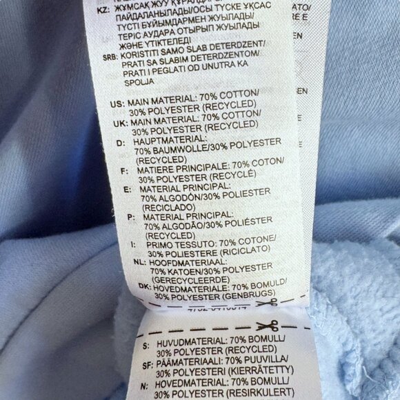 Adidas Womens Essentials 3-stripes Fleece Crew Sweatshirt Blue Medium EK5592 - Picture 6 of 7